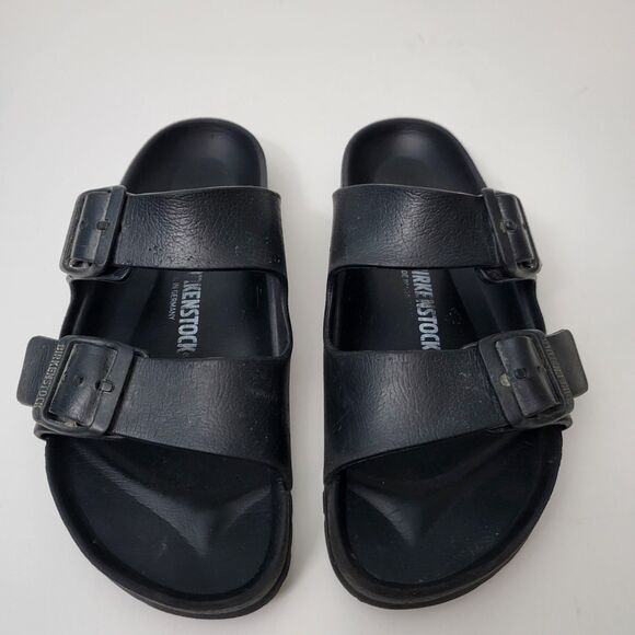 BIRKENSTOCK Arizona Eva Sandals Womens 6 6.5 EU 37 Black Slides Waterproof - Picture 2 of 8
